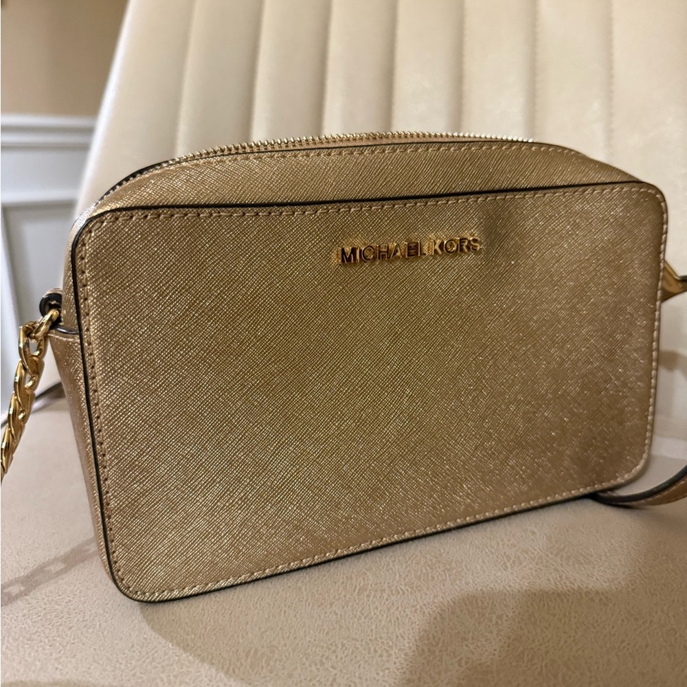 Michael Kors Metallic Gold Crossbody Bag